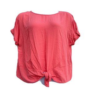 Buffalo Women Blouse Size‎ XL Coral Short Sleeve Ro